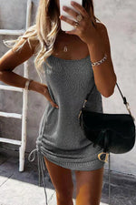 Load image into Gallery viewer, Side Drawstring Slip Sweater Dress

