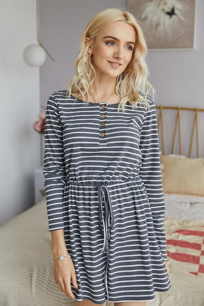 Striped Buttons Romper
