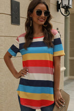Load image into Gallery viewer, Iridescent Striped Short Sleeve T-Shirt
