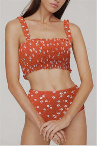 Retro Camisole Floral Bikini Set