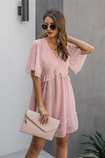 Load image into Gallery viewer, Printed V-Neck Ruffled Dress
