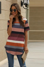 Load image into Gallery viewer, Iridescent Striped Short Sleeve T-Shirt
