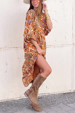 Load image into Gallery viewer, So 70&#39;s Multi Print Drape Maxi Dress
