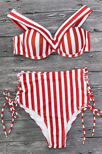 Stripe Vintage High Waist Bikini
