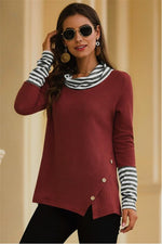 Load image into Gallery viewer, Stacked Collar Stripes Sweatshirt
