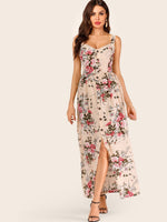 Load image into Gallery viewer, Front Button Floral Print Cami Maxi Dress

