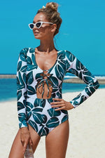 Load image into Gallery viewer, Cross Frenulum Floral Surfing Suit

