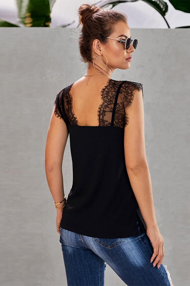 Wide Lace Halter Top