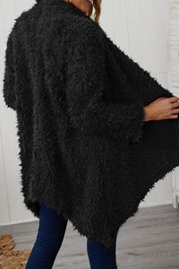 Plush Long Sleeve Irregular Coat
