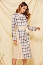 Load image into Gallery viewer, Elegant Plaid Single Breasted Maxi Coat
