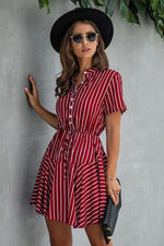 Load image into Gallery viewer, Feel All Money Stripe Dress
