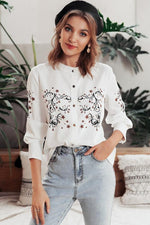 Load image into Gallery viewer, Chic O-Neck Floral Print Blouse Shirt
