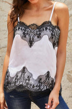 Load image into Gallery viewer, Lace Print Stitching Sling Top
