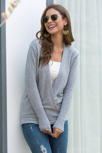 Slim Chest Cutout Cross Over Pullover