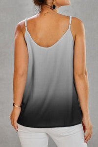 Loose V-Neck Single-Breasted Gradient Camisole