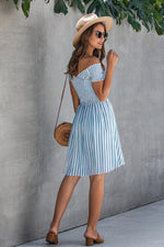 Load image into Gallery viewer, Love Yourself Off Shoulder Striped Dress
