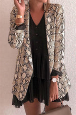 Load image into Gallery viewer, Open Front Snake Print Blazer
