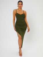 Load image into Gallery viewer, Split Solid Thigh Cami Maxi Dress
