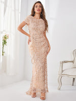Load image into Gallery viewer, Overlay Sequins Mermaid Maxi Dress
