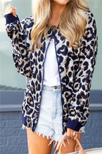 Load image into Gallery viewer, Streetwear Leopard Zip Jackets
