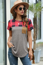 Load image into Gallery viewer, Restore Round Neck Plaid T-Shirt
