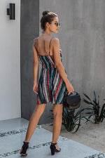 Load image into Gallery viewer, Coloful Stripe V Neck Slip Dress
