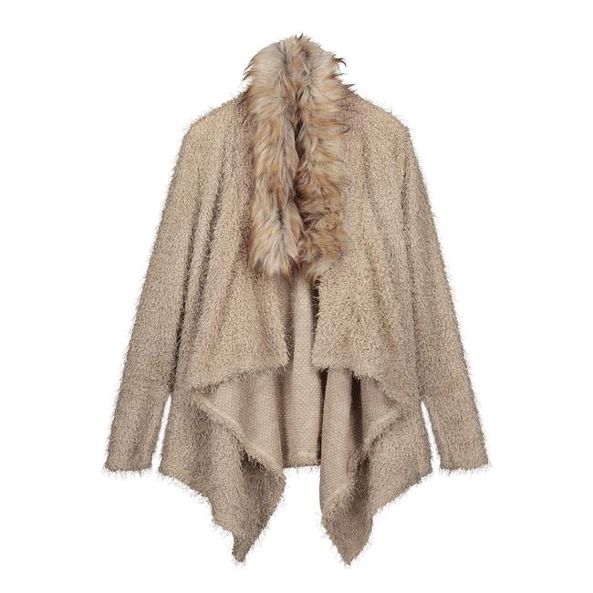 Fluffy Lapel Faux Fur Coat