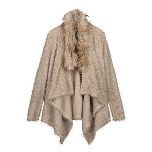 Fluffy Lapel Faux Fur Coat – TheGlamourLady.com