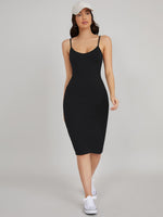 Load image into Gallery viewer, BASICS Solid Bodycon Midi Dress

