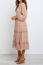 Load image into Gallery viewer, Polka Dotted Ruffle Midi Dress
