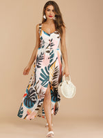 Load image into Gallery viewer, Leaf Tropical Print Buttoned Maxi Dress
