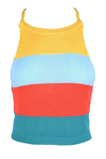 Load image into Gallery viewer, Knitted Coloured Striped Halter Design Vest
