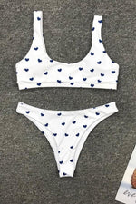 Load image into Gallery viewer, Heart Pattern Print Split Bikini

