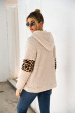 Load image into Gallery viewer, Leopard Front Pocket Fluffy Hoodie
