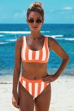 Load image into Gallery viewer, Chic Striped Vest Bikini Set
