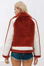 Load image into Gallery viewer, Plush Faux Fur Zipper Jacket
