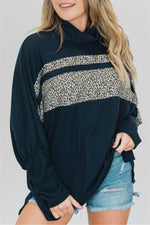Load image into Gallery viewer, Casual Leopard High Neck Sweatshirt
