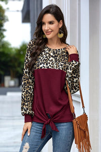 Leopard Print Long-Sleeved T-Shirt