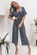 Load image into Gallery viewer, Tell The News Striped Jumpsuit.
