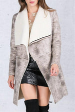 Load image into Gallery viewer, Turn Down Collar Suede Lambswool Coat
