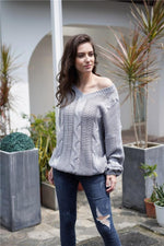 Load image into Gallery viewer, Plain Cable Knit Loose Sweater
