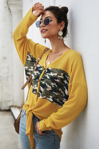 Single Breasted Front Knot Sweater