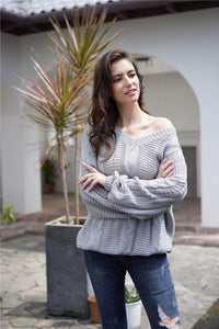 Plain Cable Knit Loose Sweater