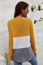 Load image into Gallery viewer, V Neck Color Block Cardigan
