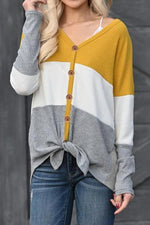 Load image into Gallery viewer, Color Block V Neck Cardigan
