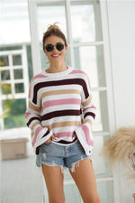 Load image into Gallery viewer, Leisure Striped Long-Sleeve Sweater
