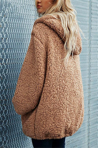 Faux Lambswool Thick Hooded Teddy Coat