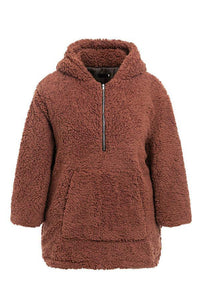 Faux Lambswool Thick Hooded Teddy Coat