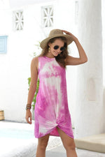 Load image into Gallery viewer, Round Neck Sleeveless Tie Dye Dress
