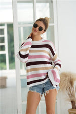 Load image into Gallery viewer, Leisure Striped Long-Sleeve Sweater

